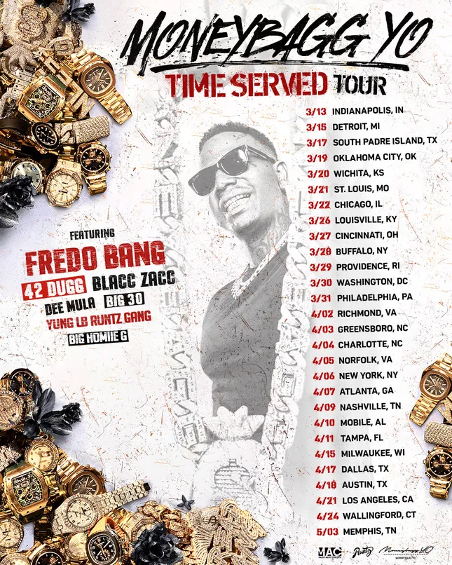 Moneybagg Yo - Time Served Tour Flyer
