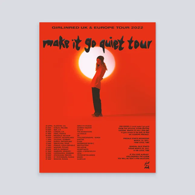 Make It Go Quiet Tour (Girl in Red) - for Gilly Studio