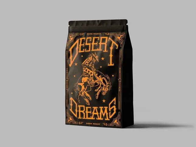 Packaging Design for Coffee Company Desert Dreams
