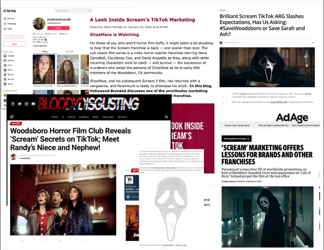 Scream (2022) A.R.G. Vertical Campaign
