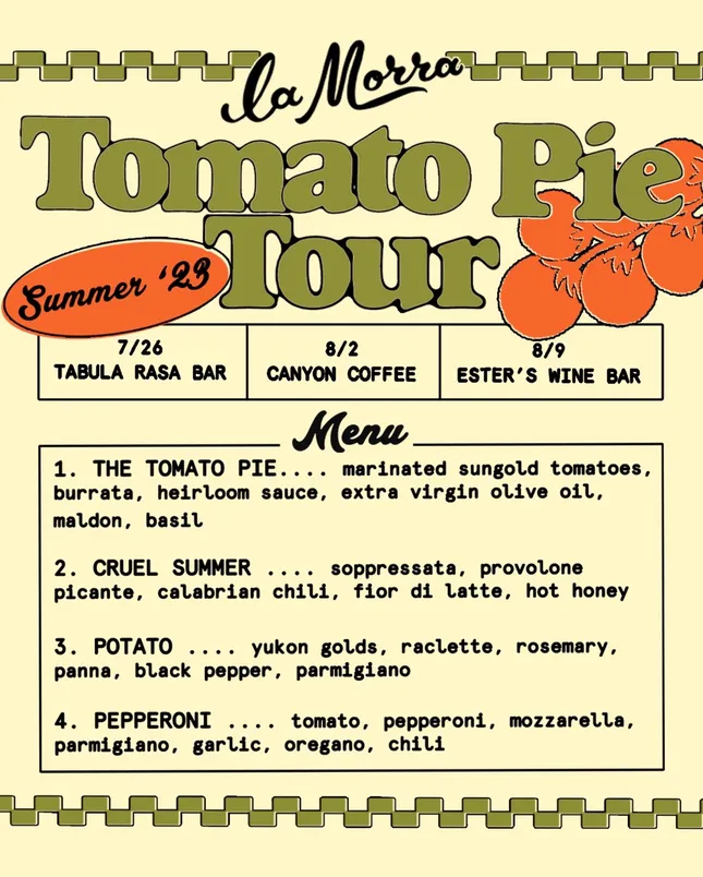 flyer for La Morra Pizza