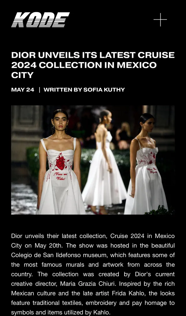KODE Magazine - Dior Unveils Its Latest Cruise 2024 Collection in Mexico
