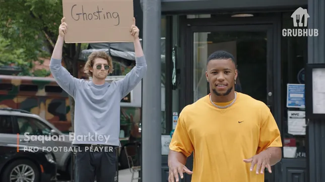 Grubhub - Saquon Barkley + Dude w/Sign