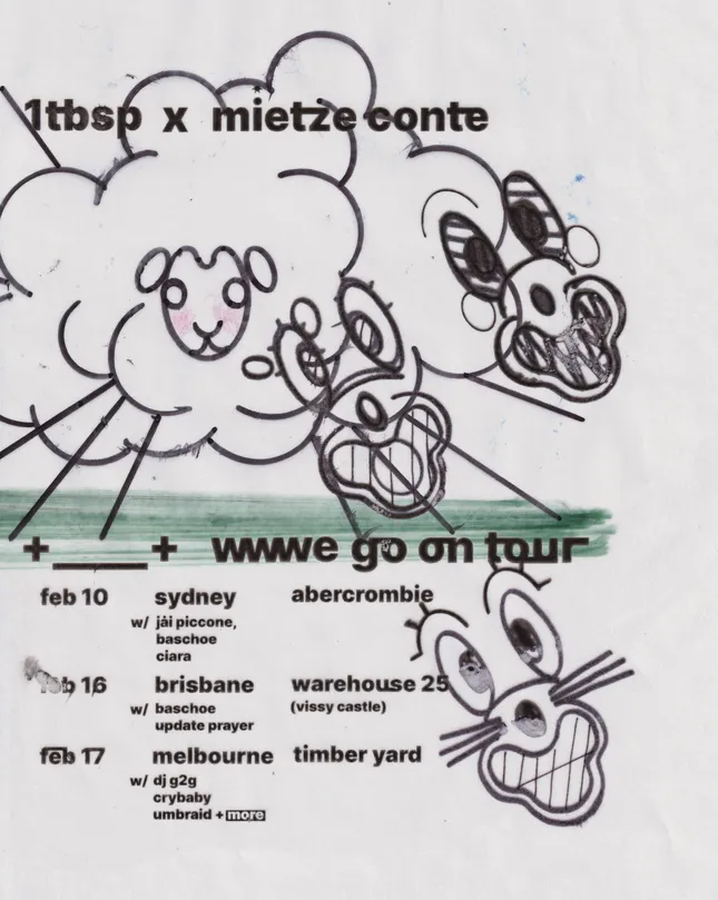1tbsp x Mietze Conte – wwwe go on tour poster (2023)