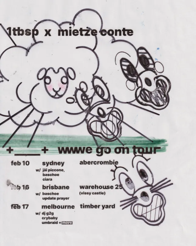 1tbsp x Mietze Conte – wwwe go on tour poster (2023)