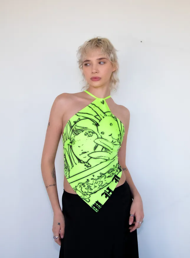 Whimsy print halter top