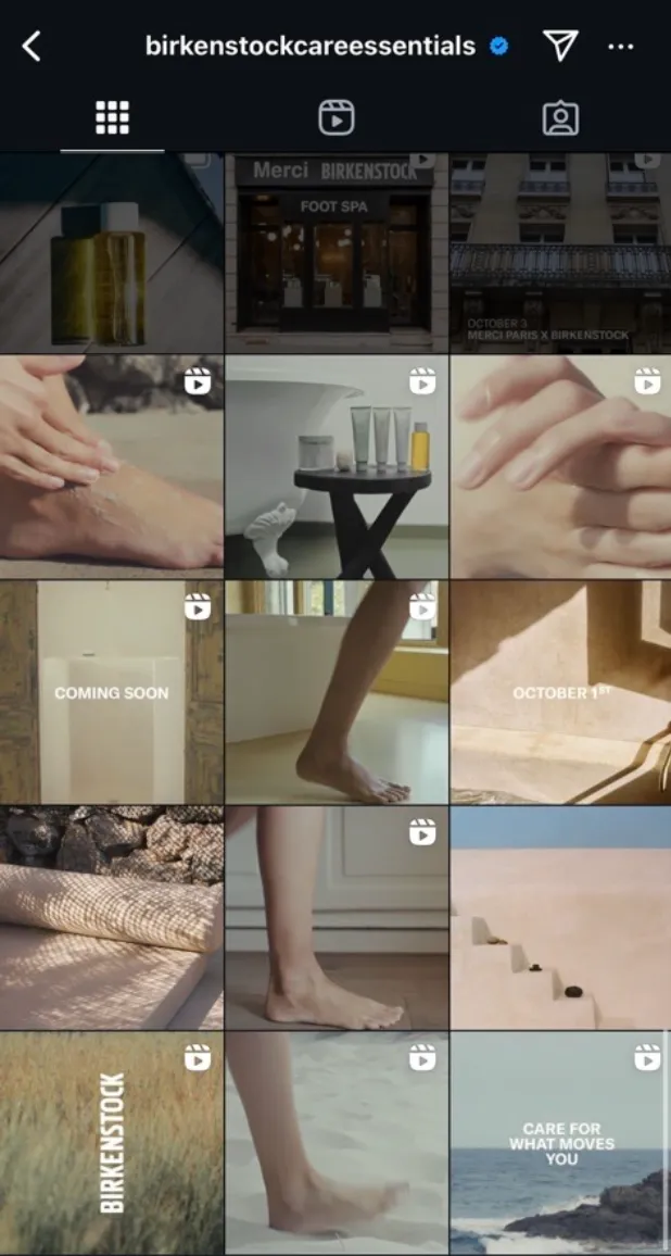 Birkenstock Care Essentials: Creative consultation/ curation for Pre-Launch Feed