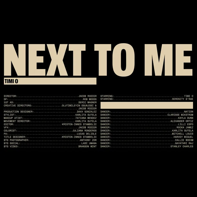 Title Design “Next To Me”