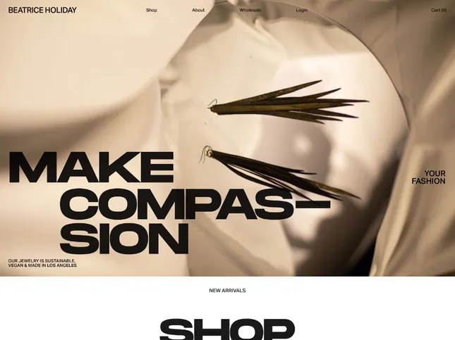 E-commerce website concept for Beatrice Holiday