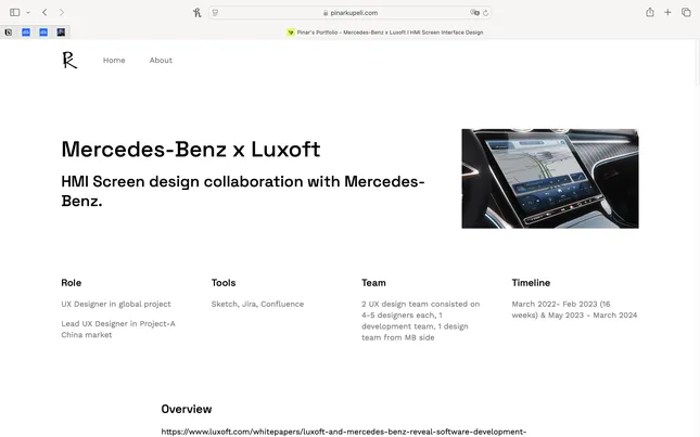 Mercedes Benz x Luxoft I HMI Screen Interface Design