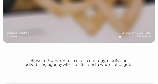 BLUMM Creative Website Revamp (Creative Agency)