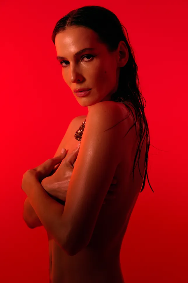 In red