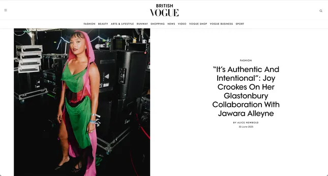 BRITISH VOGUE + JOY CROOKES
