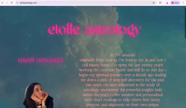 Web Design/ Development for Etoile Astrology