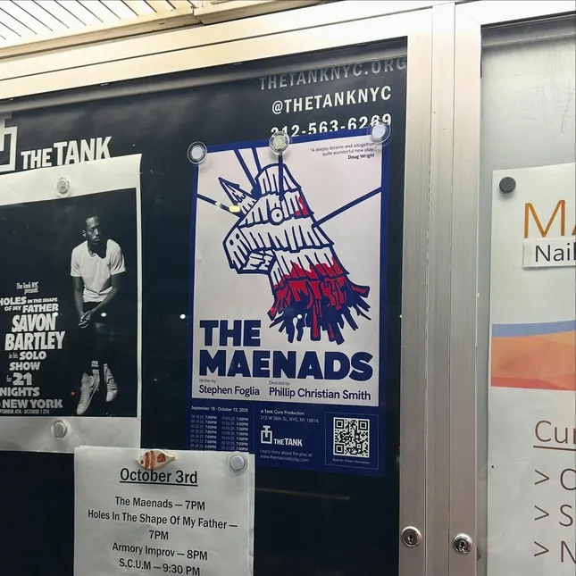 The Maenads Play Poster an business cards