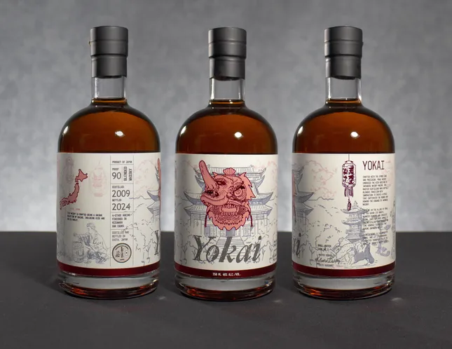 Yokai Whiskey: branding/logo/packaging for a Japanese Whiskey.