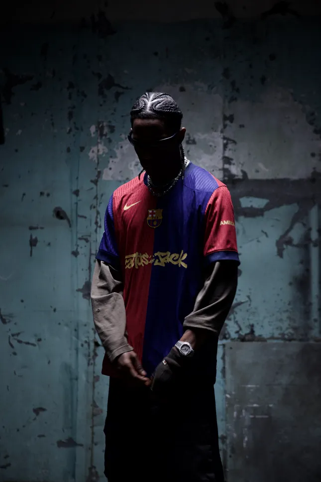 Travis Scott for Cactus Jack x Spotify x FC Barcelona behind the scenes stills