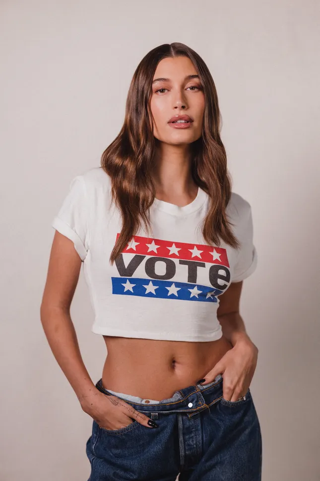 Levi's Voting Campaign Feat. Hailey Bieber, Quannah Chasinghorse, Nico Hiraga