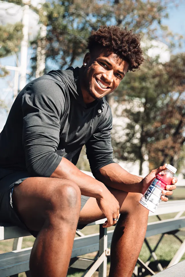 Caleb Downs x A-Game beverage