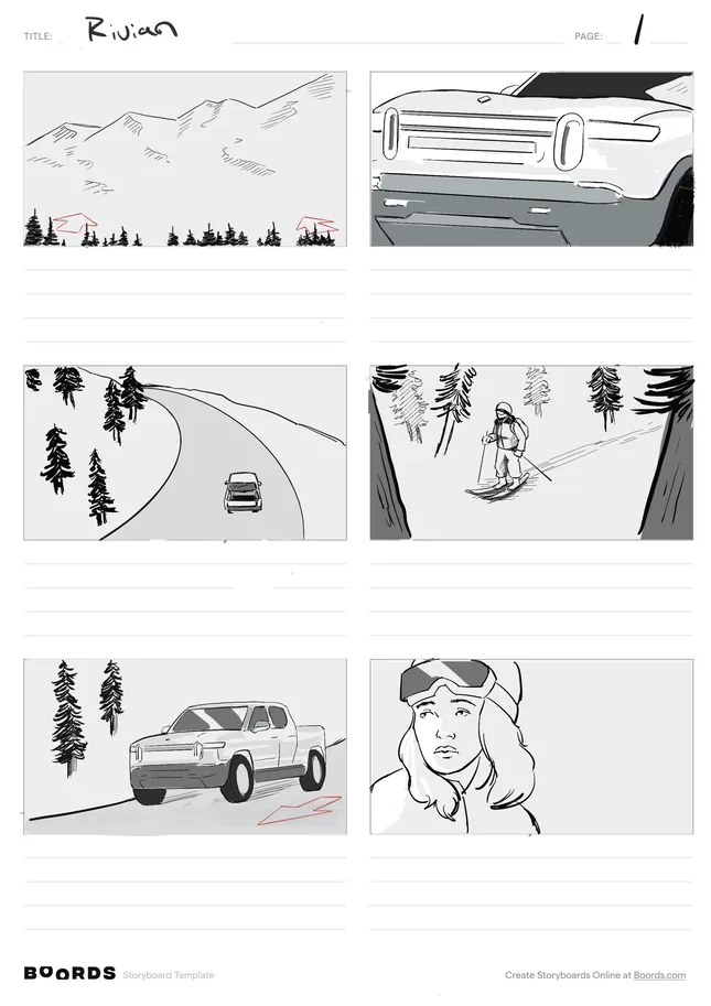 Rivian Backcountry storyboards