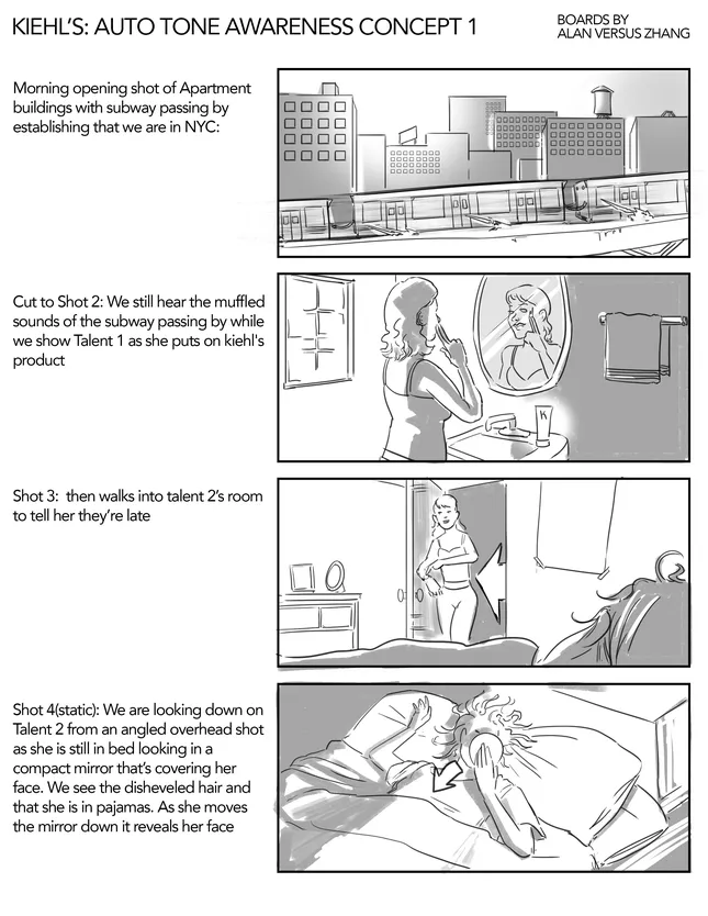 Kiehl's Commercial Storyboards