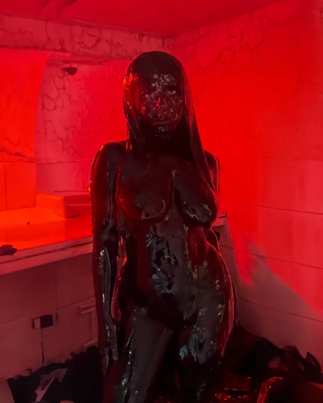 Black Goo Body Paint for Zacari Music Video