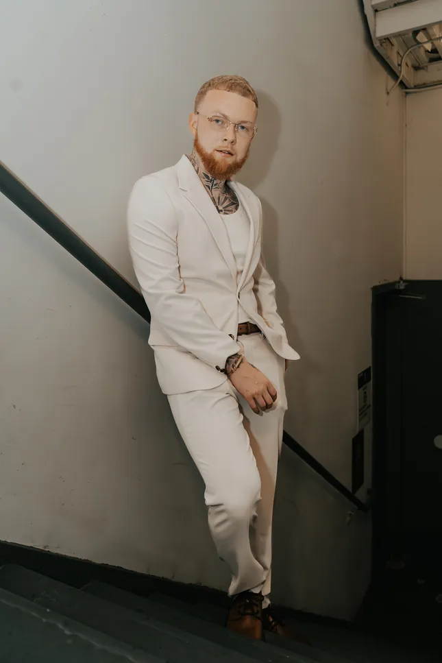 James Lee Thomas for his red carpet movie premiere.