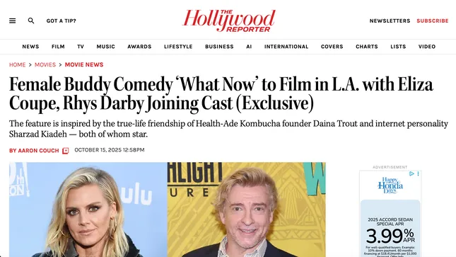 'What Now' Feature film (in post) with kombucha founder 1st AC