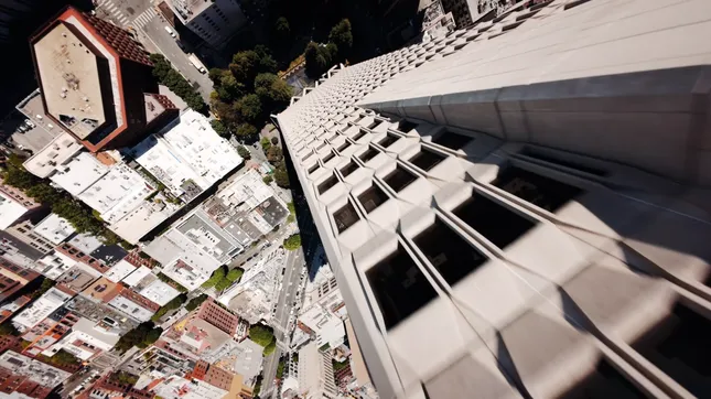 Drone samples: The iconic “Transamerica Pyramid Building” in SF
