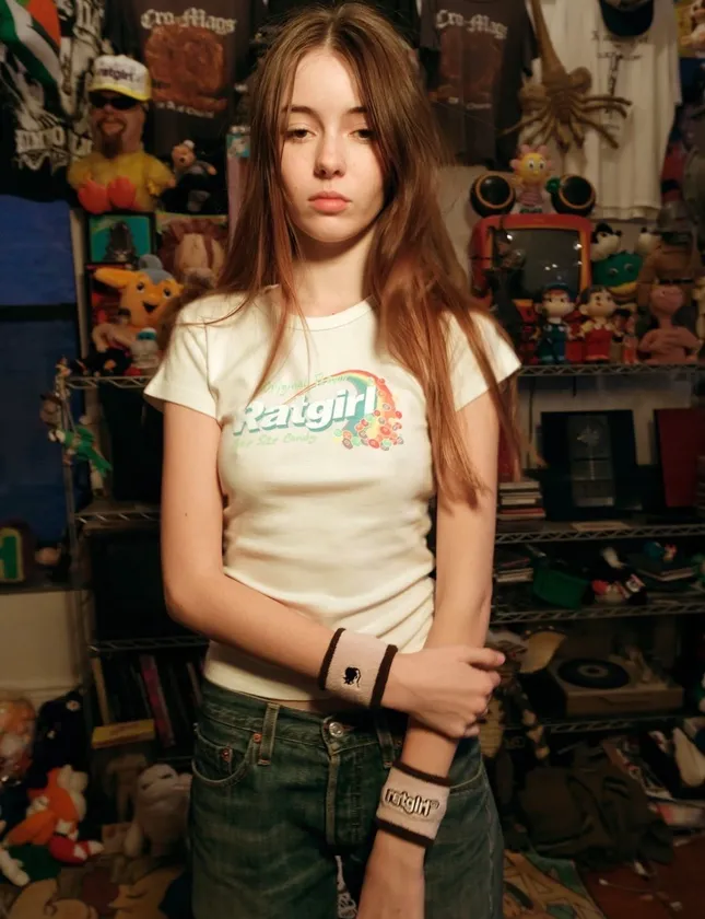 Stray Rats Ratgirl ‘Candy,’ Baby Tee graphic