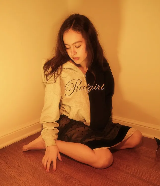 Stray Rats Ratgirl ‘Script,’ cropped hoodie