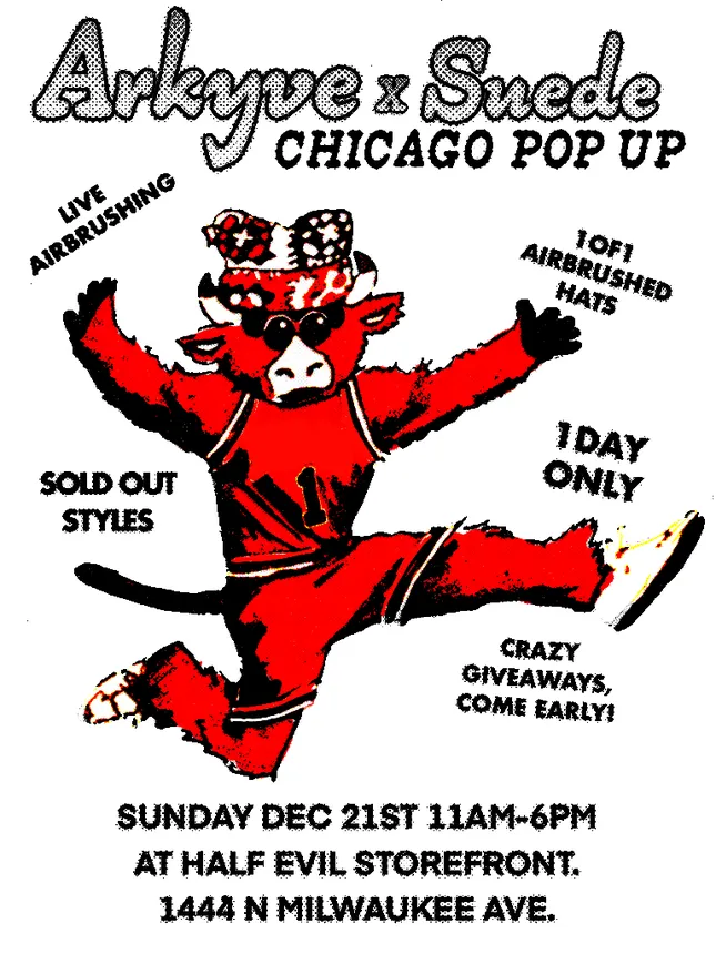 ARKYVE X SUEDE CHICAGO POP UP FLYER