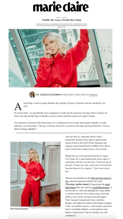 Anna Camp x Marie Claire May 2025