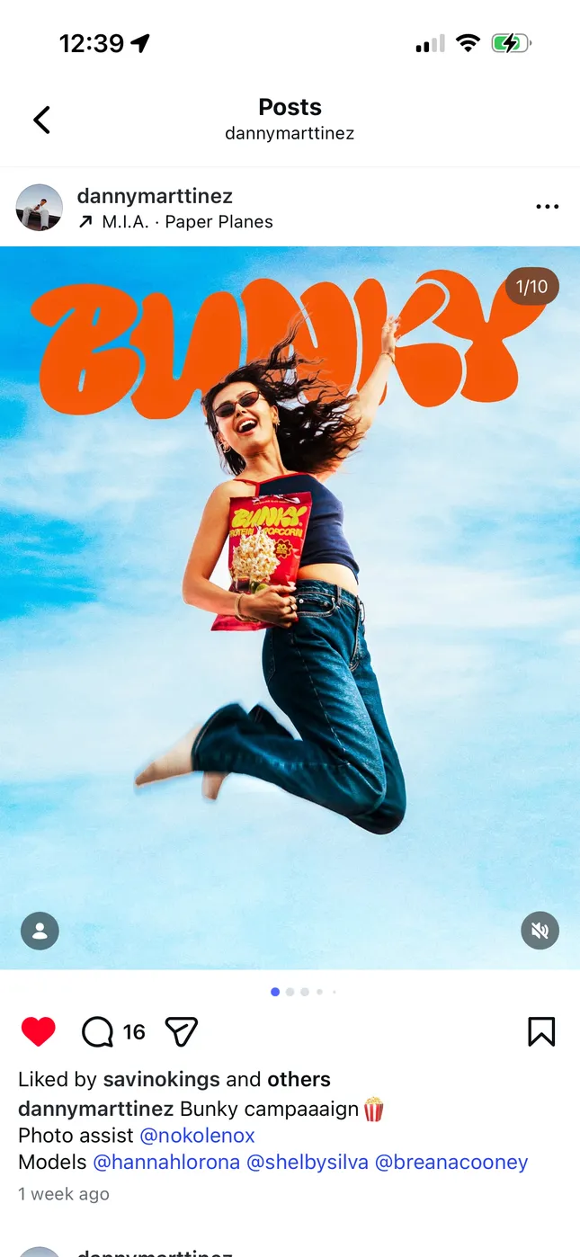 Bunkys popcorn ad