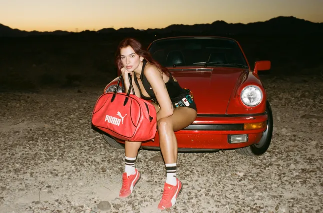 Dua Lipa on set Puma Campaign