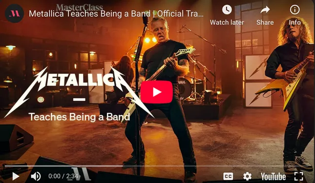 Masterclass, Metallica: Being A Band