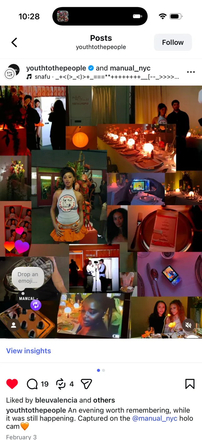 Youth To The People x Manual NYC — Social Partnership