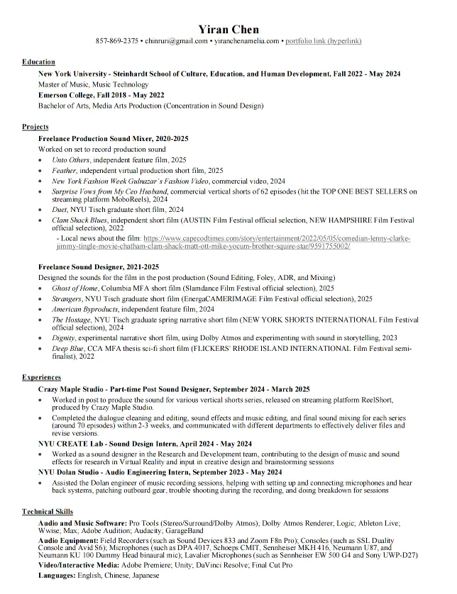 My Resume