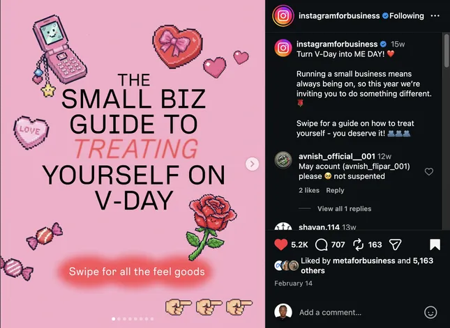 Content Concept + Copy for Instagram For Business