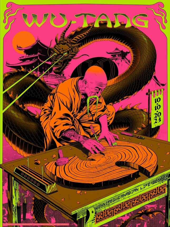 Official Wu-Tang Clan Tour Poster. 2023