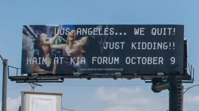 HAIM at Kia Forum Billboard