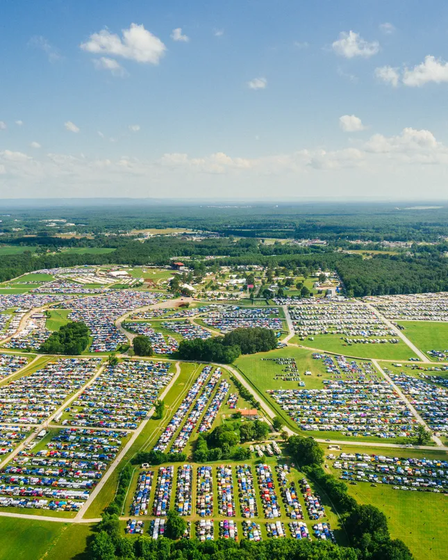 Helicopter ride around Bonnaroo