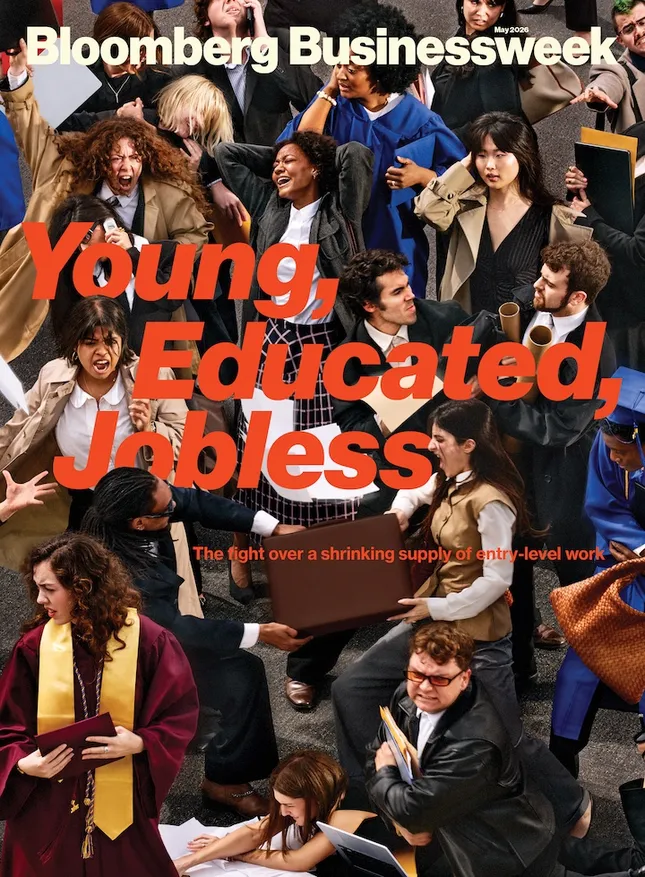 Bloomberg Businessweek: May 2026 Cover "Young, Educated, Jobless"