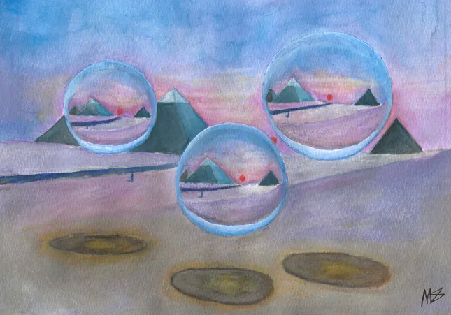 repeating refractions 7x10 watercolor