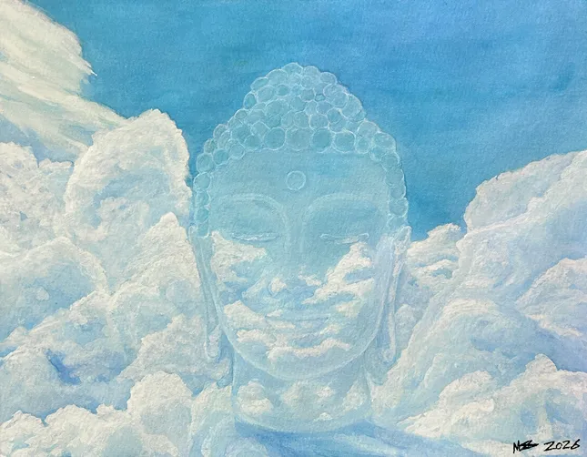 everything's blue watercolor 7x10