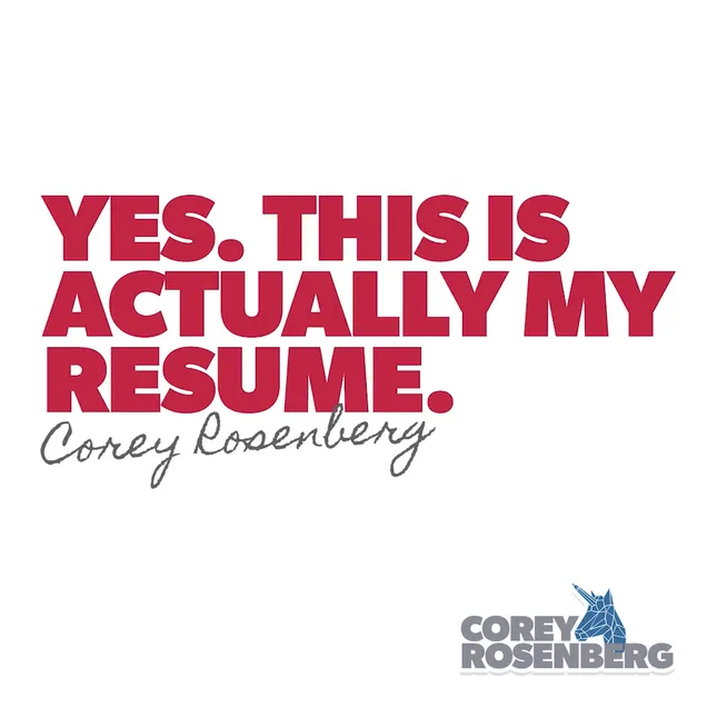 The Resume Project by Corey Rosenberg // Hybrid CD/Copywriter