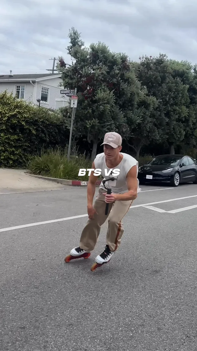 Shooting on Rollerblades