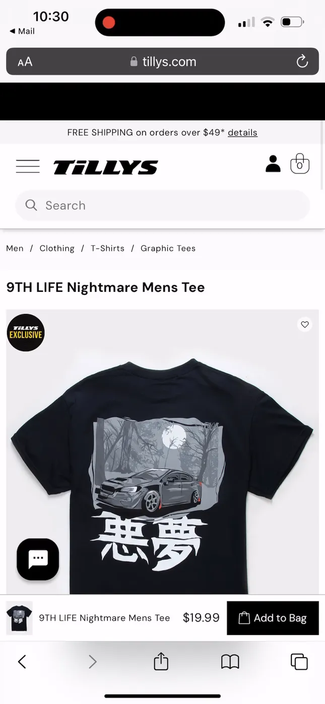 Tilly’s graphic design tees