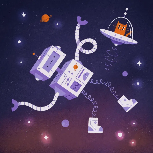 Space robot illustration