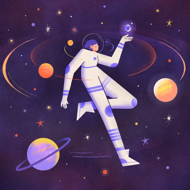 Space lady illustration